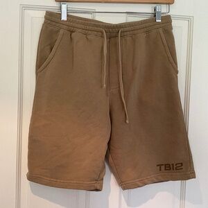 TB12 khaki cotton sweat shorts size M